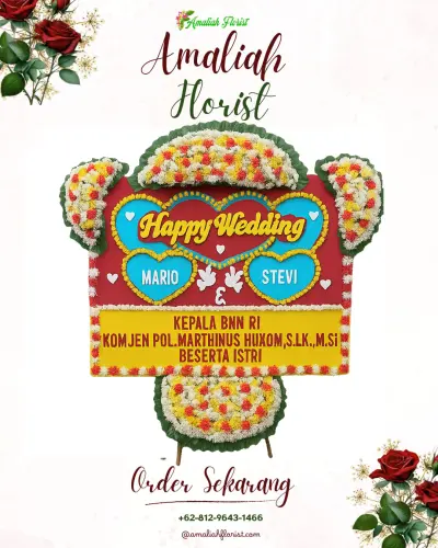 Karangan Papan Bunga Pernikahan di Giyanti